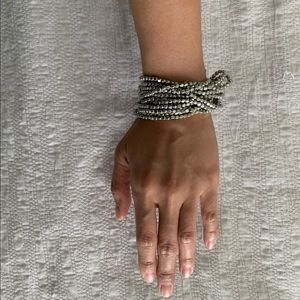 matte silver  bead bracelet